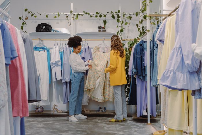 Customers browsing products in a retail store